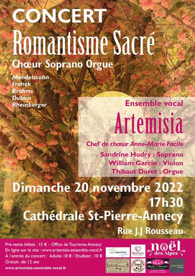 Concert « Romantisme Sacré » par l’ensemble vocal Artemisia