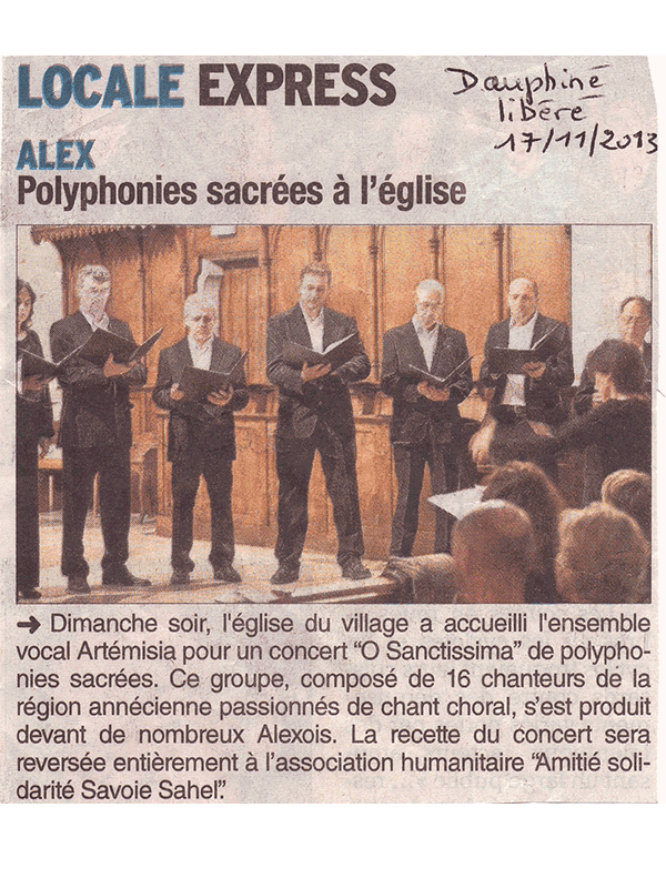 Polyphonies sacrées à l'église, Alex