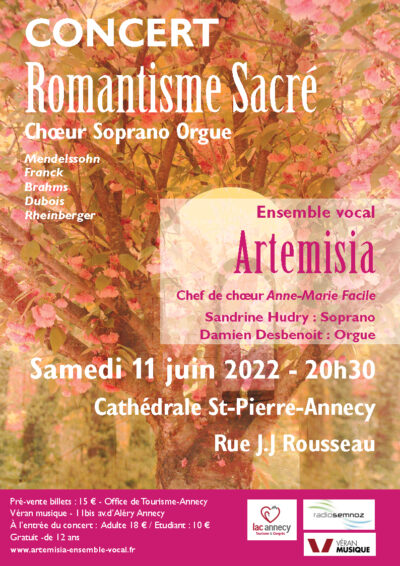 Concert « Romantisme Sacré » par l’ensemble vocal Artemisia