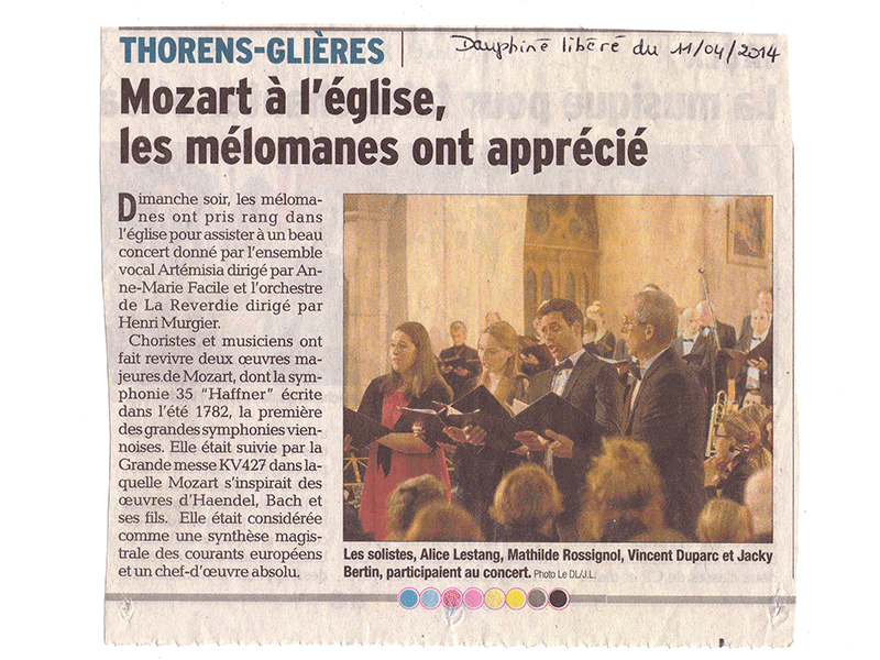 Mozart Messe en ut à Thorens-les-Glières
