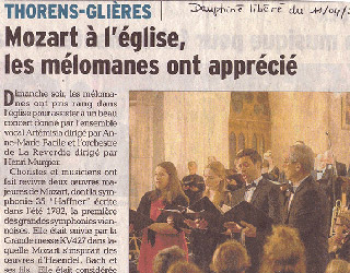 Mozart Messe en ut à Thorens-les-Glières